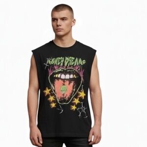 One Of A Kind Money Dreams Streetwear Graphic T-shirt Sleeveless Size Large NWOT